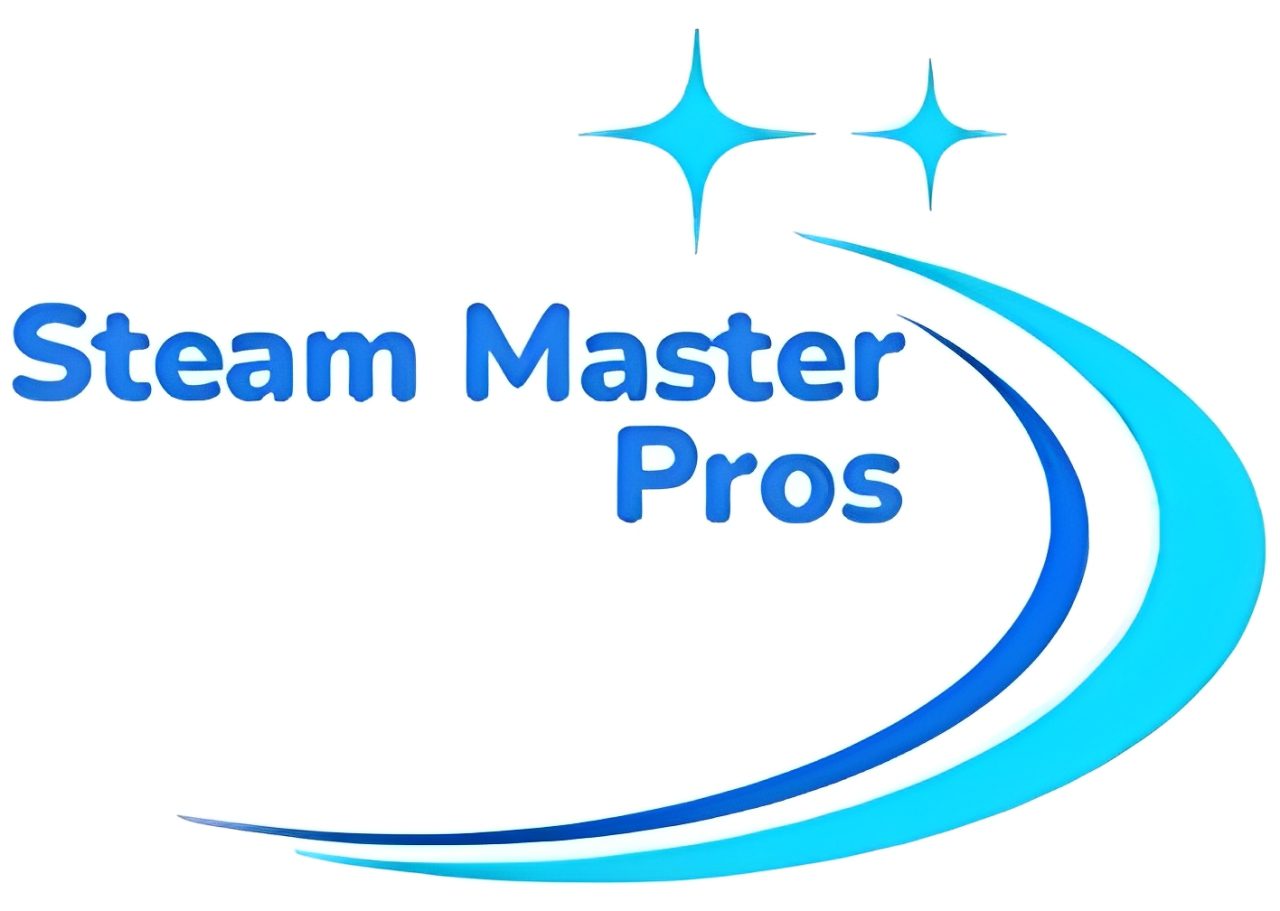 Steam Master Pros logo with sparkles representing professional and high-quality steam cleaning services.