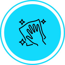 Technician sanitizing a common area with disinfectant spray and protective equipment to ensure a clean and safe environment.