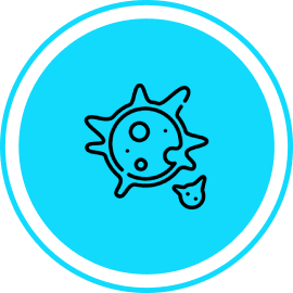 Technician performing mold removal from wall surface using protective gear and specialized cleaning agents